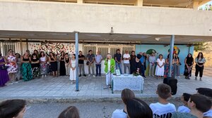 Στον αγιασμό του 33ου Δημ. Σχολείου, 9ου Γυμνασίου & 10ου Λυκείου η Εντεταλμένη Σύμβουλος Παιδείας Ελένη Μαράκη-Μπελαδάκη