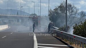 Φθιώτιδα: Πυρκαγιά δίπλα στην εθνική οδό