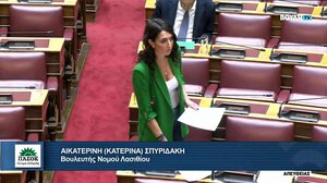 Το ζήτημα της λειψυδρίας στην Ιεράπετρα έφερε στη βουλή η Κ. Σπυριδάκη