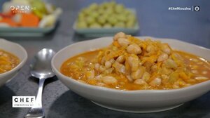 Χάντρες κοκκινιστές με λαχανικά