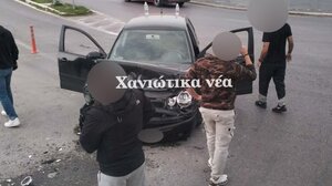 Τροχαίο στη Σούδα - Αυτοκίνητο συγκρούστηκε με φορτηγό