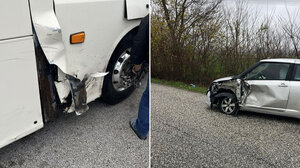 Λεωφορείο συγκρούστηκε με IX στο Μουζάκι Καρδίτσας 