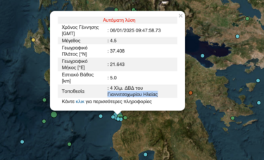 σεισμός στην ηλεία