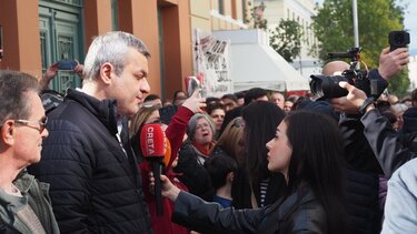 Xάρης Μαμουλάκης, συγκέντρωση Τέμπη