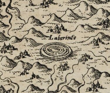 Το ιερό κορυφής στην Παπούρα σε βενετσιάνικους χάρτες του 1574 και 1598