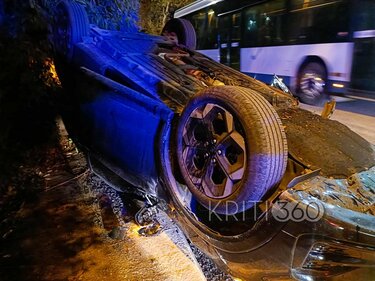 Τροχαίο, Χανιά, Ανατροπή