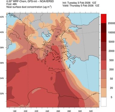 Αφρικανική σκόνη Κρήτη 5 Φεβρουαρίου