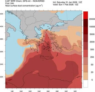 Αφρικανική Σκόνη, Κρήτη