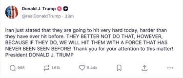 Ντόναλντ Τραμπ, Προειδοποίηση, Αντίποινα