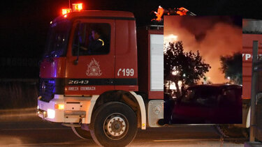 Μάχη με τις φλόγες τη νύχτα, σε απόσταση αναπνοής από υπαίθριο γλέντι!