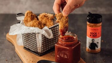 Τραγανές κοτομπουκιές φούρνου με σπιτική κέτσαπ