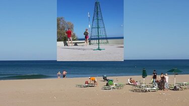 Βουτιές και ηλιοθεραπεία δίπλα... σε χριστουγεννιάτικα δέντρα!