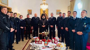 Κοπή πίτας στην Τροχαία Αγ. Νικολάου, με τις ευλογίες της Μητρόπολης