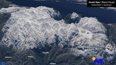 Εντυπωσιακές δορυφορικές εικόνες στα λευκά βουνά της Κρήτης!