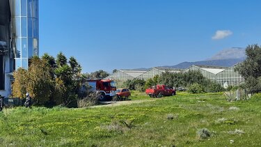 Ένας νεκρός σε φωτιά σε αντιπροσωπεία αυτοκινήτων στο Τυμπάκι - Φωτογραφίες 