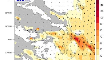 Σταδιακή εξασθένηση των ανέμων στα πύρινα μέτωπα, σύμφωνα με το ΜΕΤΕΟ	