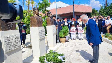 Στα αποκαλυπτήρια των προτομών τριών οπλαρχηγών ο Δήμαρχος Ηρακλείου 