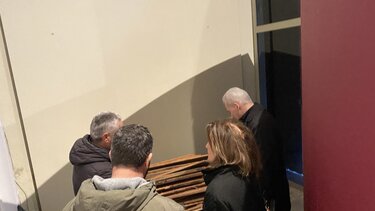 Αυτοψία στα έργα αποκατάστασης της εισόδου της Βασιλικής του Αγίου Μάρκου από τον Δήμαρχο Ηρακλείου