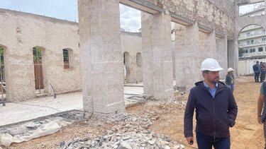 Στο εργοτάξιο της Δημοτικής Αγοράς Χανίων ο Π.Σημανδηράκης