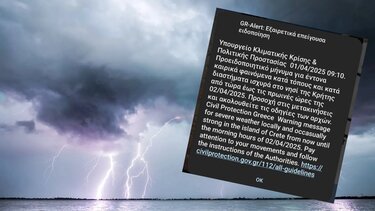 Καταιγίδα Κρήτη μήνυμα 112