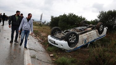 Χανιά, Αγρότες, Επεισόδια, Περιπολικό