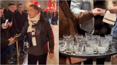 Ο Γιώργος Μαζωνάκης κέρασε σφηνάκια το κοινό του... για να τους ζεστάνει, δείτε βίντεο