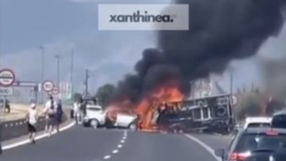 Τραγωδία στην Εγνατία: Συγκλονιστικά στιγμιότυπα από το τροχαίο όπου απανθρακώθηκαν 3 άτομα