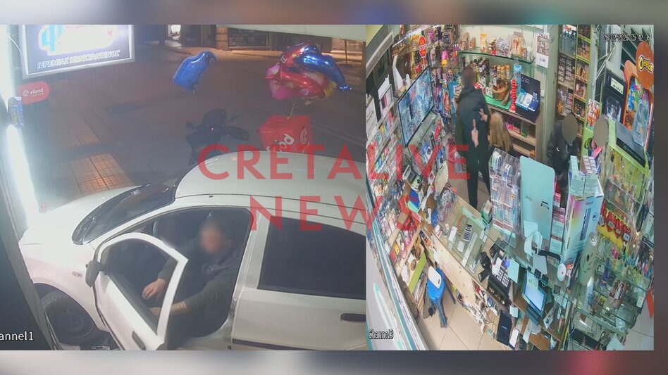 Ηράκλειο: «Πρώτα έσπρωξε τη γυναίκα μου στο δρόμο, μετά έπεσε με το αυτοκίνητο στο μαγαζί» – Αποκαλυπτικό το βίντεο