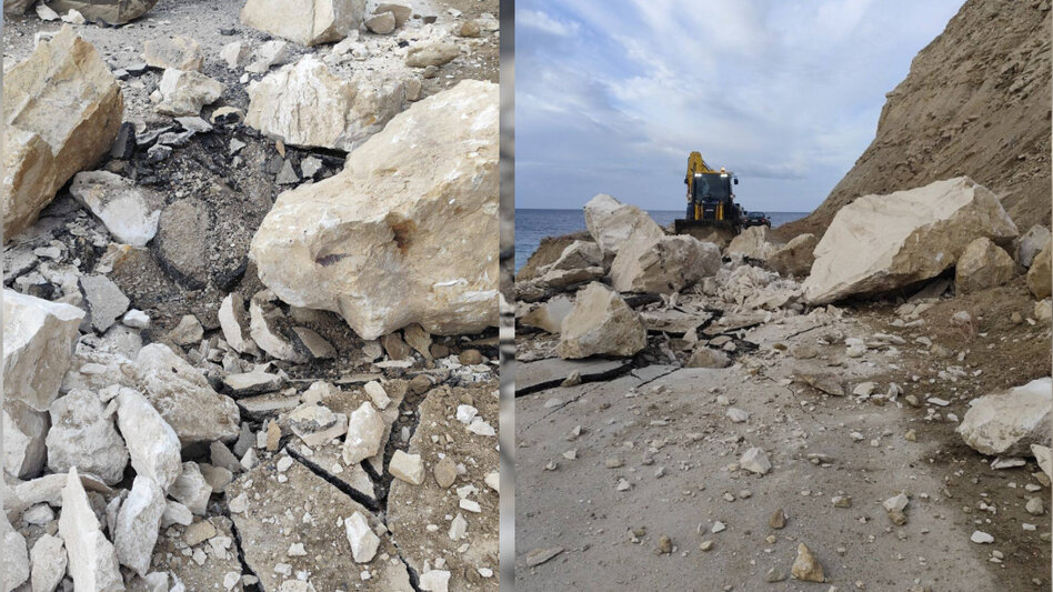 Κλειστός ο δρόμος Τέρτσα – Μύρτος λόγω κατολίσθησης: Μεγάλοι βράχοι έπεσαν στο οδόστρωμα