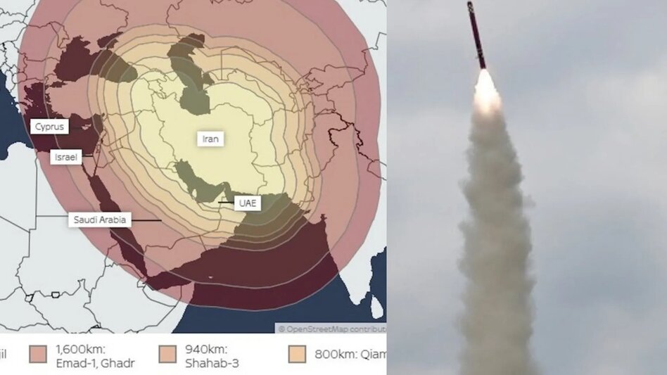 Πόλεμος στη Μέση Ανατολή: Μέχρι πού μπορούν να φτάσουν οι πύραυλοι του Ιράν - Δείτε χάρτη
