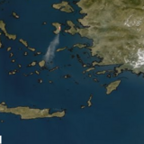  Η φωτιά στη Χίο όπως φαίνεται από δορυφόρο