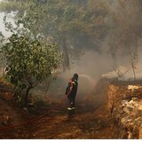 Πυρκαγιά στην Κερατέα: Αστυνομικοί απομακρύνουν κατοίκους που αρνούνταν να φύγουν