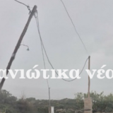 Χανιά: Στύλος του ΔΕΔΔΗΕ μετακινήθηκε από τους ισχυρούς ανέμους